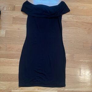 NWT New with Tags Nasty Gal Bardot Bodycon Mini Dress Black Off Shoulder